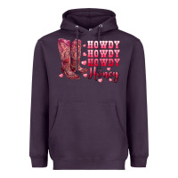 Plum howdy howdy howdy honey with cowgirl boots Heavyweight Hoodie - RanaPortraitStore