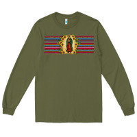 Army Green lady of Guadalupe  sunflower Long Sleeve Tee - JahusDesignShop