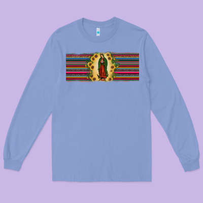 Lady Of Guadalupe  Sunflower Long Sleeve Tee Designed By Jahusdesignshop