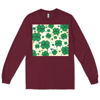 Burgundy st patrick clover Long Sleeve Tee - MaliasSmallBusiness