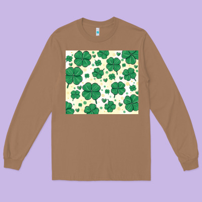 St Patrick Clover Long Sleeve Tee Designed By Maliassmallbusiness
