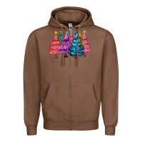 Chestnut christmas trees and lights Zipper Hoodie - MaliasSmallBusiness
