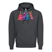 Smoke christmas trees and lights Zipper Hoodie - MaliasSmallBusiness
