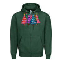 Sports Green christmas trees and lights Zipper Hoodie - MaliasSmallBusiness