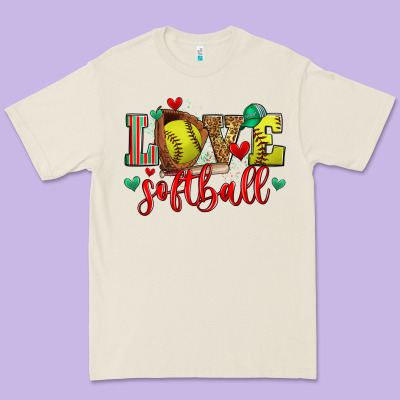 Love Softball Premium Tee Designed By Zillion Design Studio