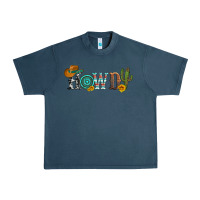 Midnight Navy howdy with cowboy hat and cactus Urban Heavy Tee - Artiststas