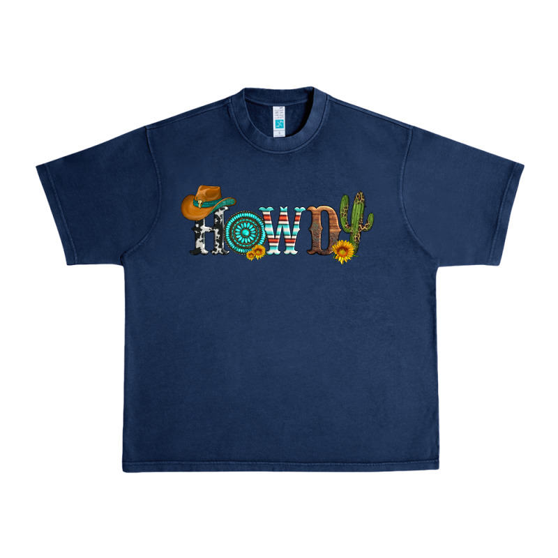 Howdy With Cowboy Hat And Cactus Urban Heavy Tee by Artiststas | Teevron