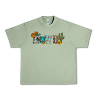 Oil Green howdy with cowboy hat and cactus Urban Heavy Tee - Artiststas