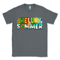 Charcoal Heather Hello Summer Classic Tee - CowhideDigitalArt