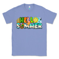 Colony Blue Hello Summer Classic Tee - CowhideDigitalArt