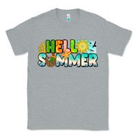 Heather Grey Hello Summer Classic Tee - CowhideDigitalArt
