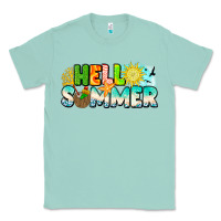 Seafoam Hello Summer Classic Tee - CowhideDigitalArt