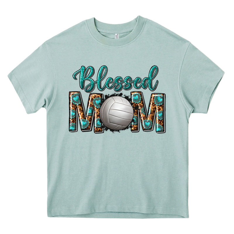 Western Blessed Mom With Volleyball Heavy Core Tee by texasbilliewilder | Teevron