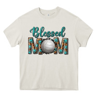 Cream western blessed mom with volleyball Heavy Core Tee - texasbilliewilder
