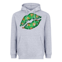 Heather Grey St. Patricks Day Green Lips Heavyweight Hoodie - Bettercallsaul