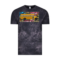 Cloud Black school bus camouflage american flag license plate Vintage Tee - Artiststas