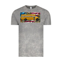 Cloud Rock school bus camouflage american flag license plate Vintage Tee - Artiststas