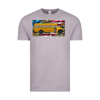 Vintage Zinc school bus camouflage american flag license plate Vintage Tee - Artiststas