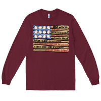 Burgundy baseball ballgame Long Sleeve Tee - MaliasSmallBusiness