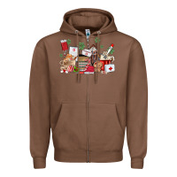 Chestnut nurse coffee cups Zipper Hoodie - MaliasSmallBusiness