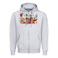 Heather Grey nurse coffee cups Zipper Hoodie - MaliasSmallBusiness