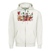 Oatmeal Heather nurse coffee cups Zipper Hoodie - MaliasSmallBusiness