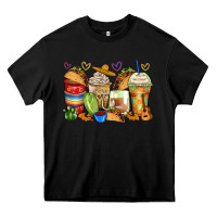 Black tacos coffee cups Heavy Core Tee - Zillion Design Studio