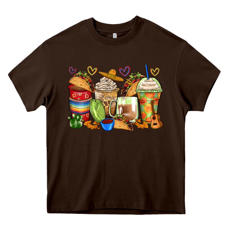 Tacos Coffee Cups Heavy Core Tee by Zillion Design Studio | Teevron
