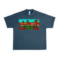 Midnight Navy horses roses ann cactuses license plate Urban Heavy Tee - Artiststas