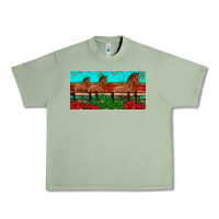 Oil Green horses roses ann cactuses license plate Urban Heavy Tee - Artiststas
