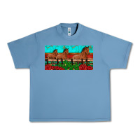 Pebble Blue horses roses ann cactuses license plate Urban Heavy Tee - Artiststas