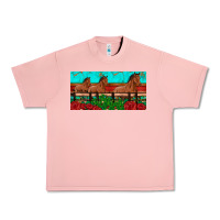Salmon horses roses ann cactuses license plate Urban Heavy Tee - Artiststas