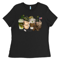 Black coffee cups army Ladies Tee - texasbilliewilder