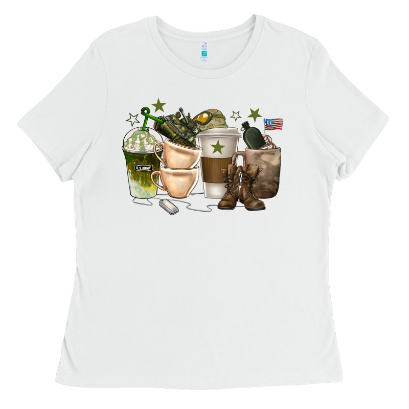 Coffee Cups Army Ladies Tee by texasbilliewilder | Teevron