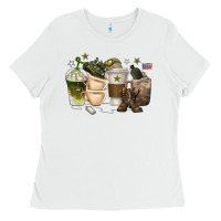 White coffee cups army Ladies Tee - texasbilliewilder