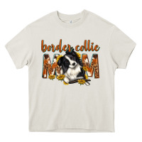 Cream western border collie mom Heavy Core Tee - texasbilliewilder