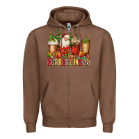 Chestnut Christmas Santa coffee cups current mood Zipper Hoodie - MaliasSmallBusiness