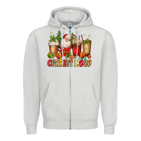 Christmas Santa Coffee Cups Current Mood Zipper Hoodie | Teevron