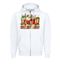 White Christmas Santa coffee cups current mood Zipper Hoodie - MaliasSmallBusiness