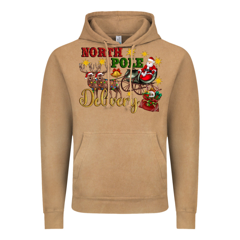 North Pole Delivery Santa Sleigh Vintage Hoodie by Artiststas | Teevron