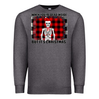Charcoal Heather When You re Dead Inside But It Christmas Skeleton Premium Sweatshirt - Bettercallsaul