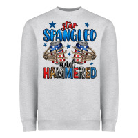 Star Spangled And Hammered Skeleton Hand Heavyweight Sweatshirt | Teevron