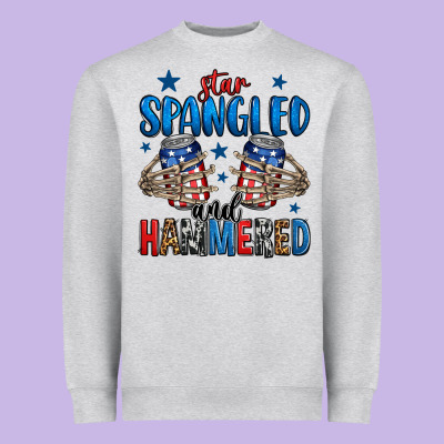 Star Spangled And Hammered Skeleton Hand Heavyweight Sweatshirt Designed By Jasminsmagicworld