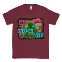 Burgundy stuck on you heart cactus serape leopard background Classic Tee - Jasminsmagicworld