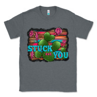 Charcoal Heather stuck on you heart cactus serape leopard background Classic Tee - Jasminsmagicworld