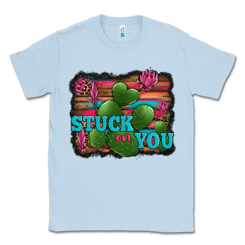 Stuck On You Heart Cactus Serape Leopard Background Classic Tee by Jasminsmagicworld | Teevron