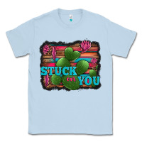 Dusty Blue stuck on you heart cactus serape leopard background Classic Tee - Jasminsmagicworld