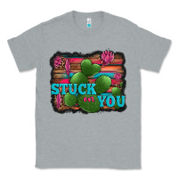 Heather Grey stuck on you heart cactus serape leopard background Classic Tee - Jasminsmagicworld