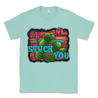 Seafoam stuck on you heart cactus serape leopard background Classic Tee - Jasminsmagicworld