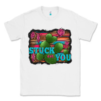 White stuck on you heart cactus serape leopard background Classic Tee - Jasminsmagicworld
